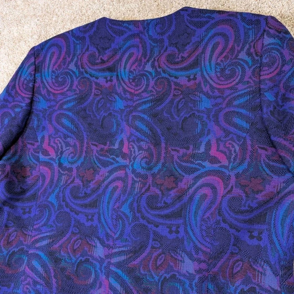 Vintage Pendleton Purple paisley Women's Blazer Jacket 12 100% Virgin Wool‎